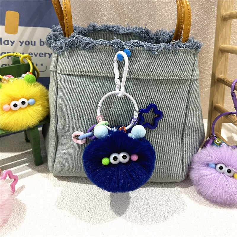 Wholesale Cute cartoon ugly creative small coal ball keychain